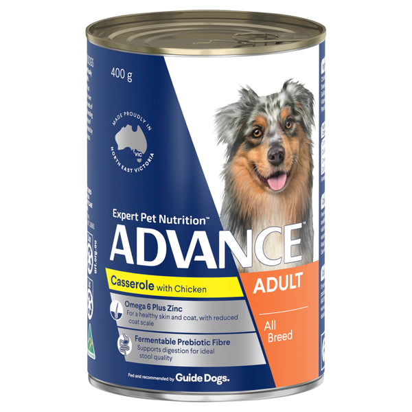ADVANCE Adult Wet Dog Food Casserole with Chicken 400g x 12 01