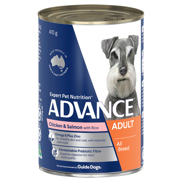 ADVANCE Adult Wet Dog Food Chicken & Salmon with Rice 410g/700g 01