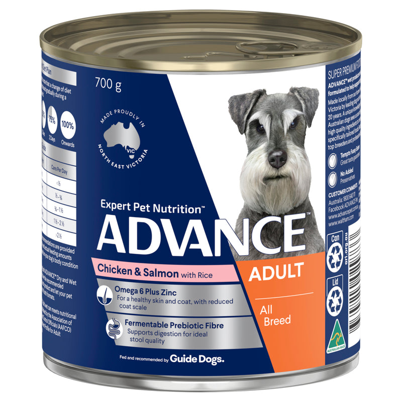 ADVANCE Adult Wet Dog Food Chicken & Salmon with Rice 410g/700g 02