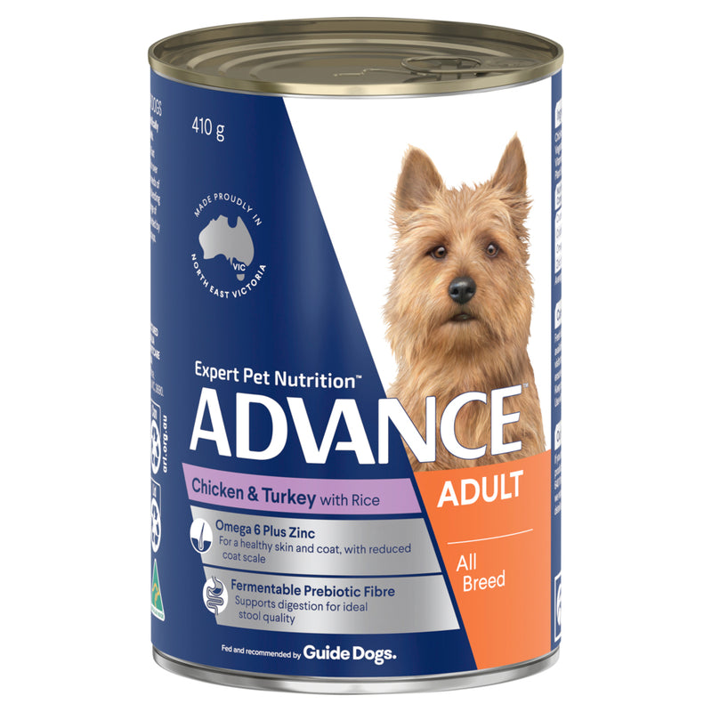 ADVANCE Adult Wet Dog Food Chicken & Turkey with Rice 410g/700g 01