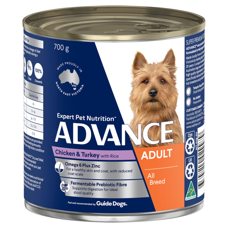 ADVANCE Adult Wet Dog Food Chicken & Turkey with Rice 410g/700g 02
