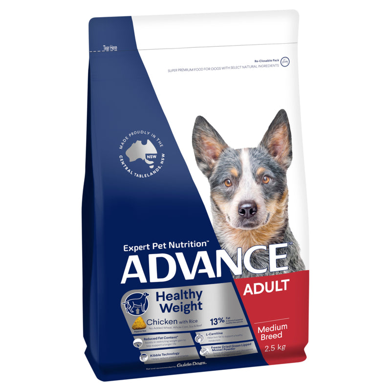 ADVANCE Healthy Weight Medium Adult Dry Dog Food Chicken with Rice 01