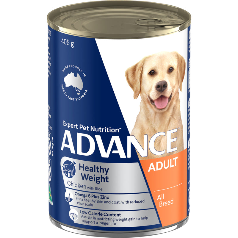 ADVANCE Healthy Weight Wet Dog Food Chicken with Rice 405g/700g 01