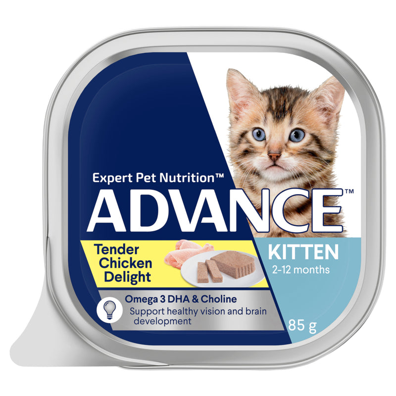 ADVANCE Kitten Wet Cat Food Tender Chicken Delight 7x85g Trays 08