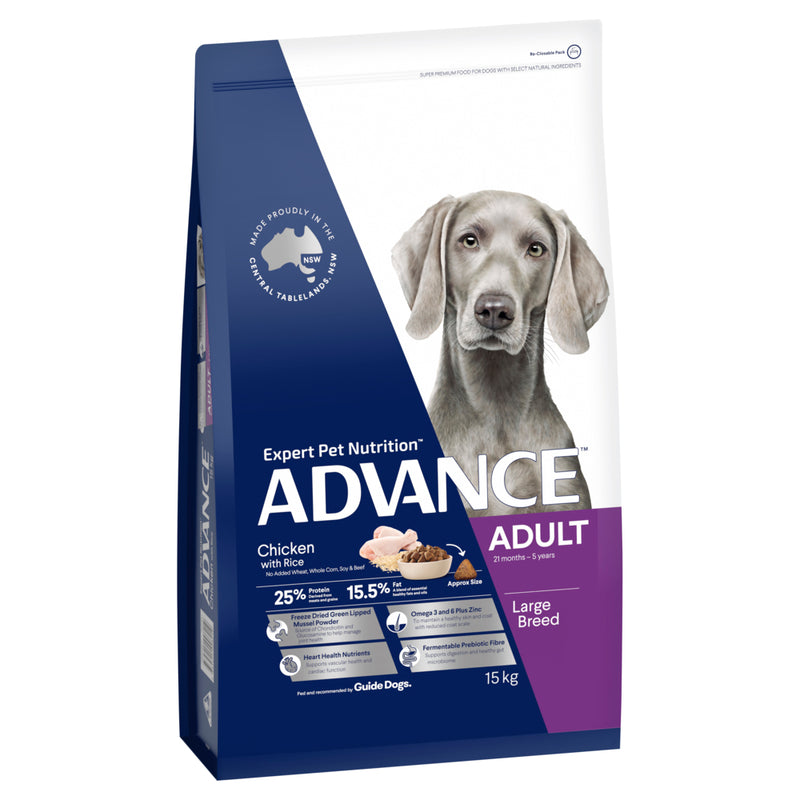 ADVANCE Large Adult Dry Dog Food Chicken with Rice 01