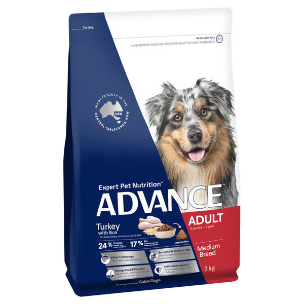 ADVANCE Medium Adult Dry Dog Food Turkey with Rice 01