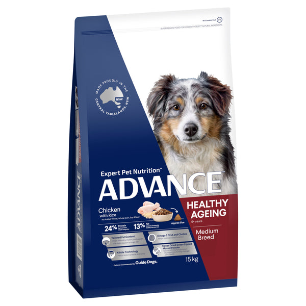 ADVANCE Medium Healthy Ageing Dry Dog Food Chicken with Rice 01