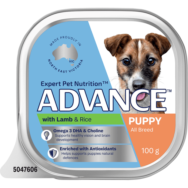 ADVANCE Puppy Single Serve Wet Dog Food Trays with Lamb & Rice