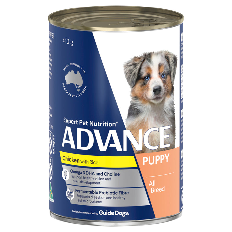 ADVANCE Puppy Wet Dog Food Chicken with Rice 410/700g 01