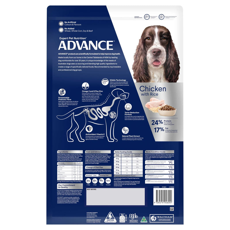 ADVANCE Triple Action Dental Care Medium Adult Dry Dog Food Chicken with Rice