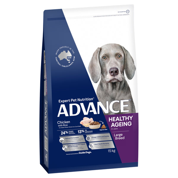 ADVANCE Large Healthy Ageing Dry Dog Food Chicken with Rice 01
