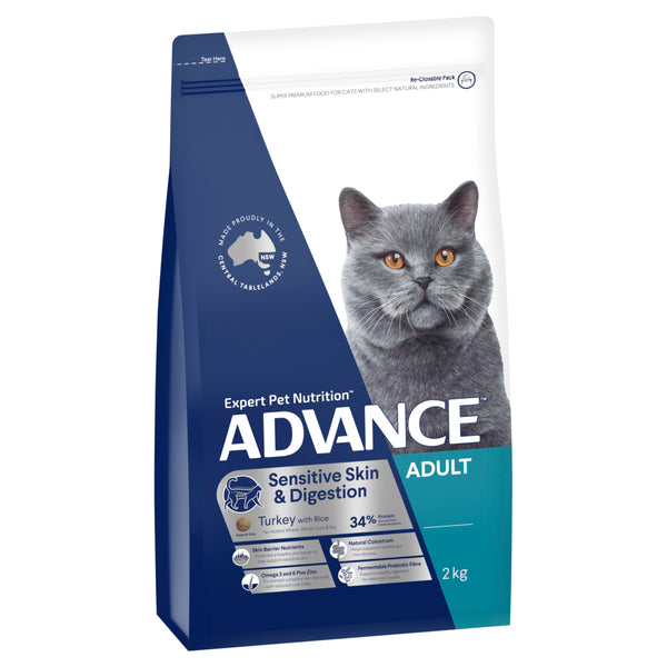 ADVANCE Sensitive Skin & Digestion Adult Dry Cat Food Turkey with Rice 01