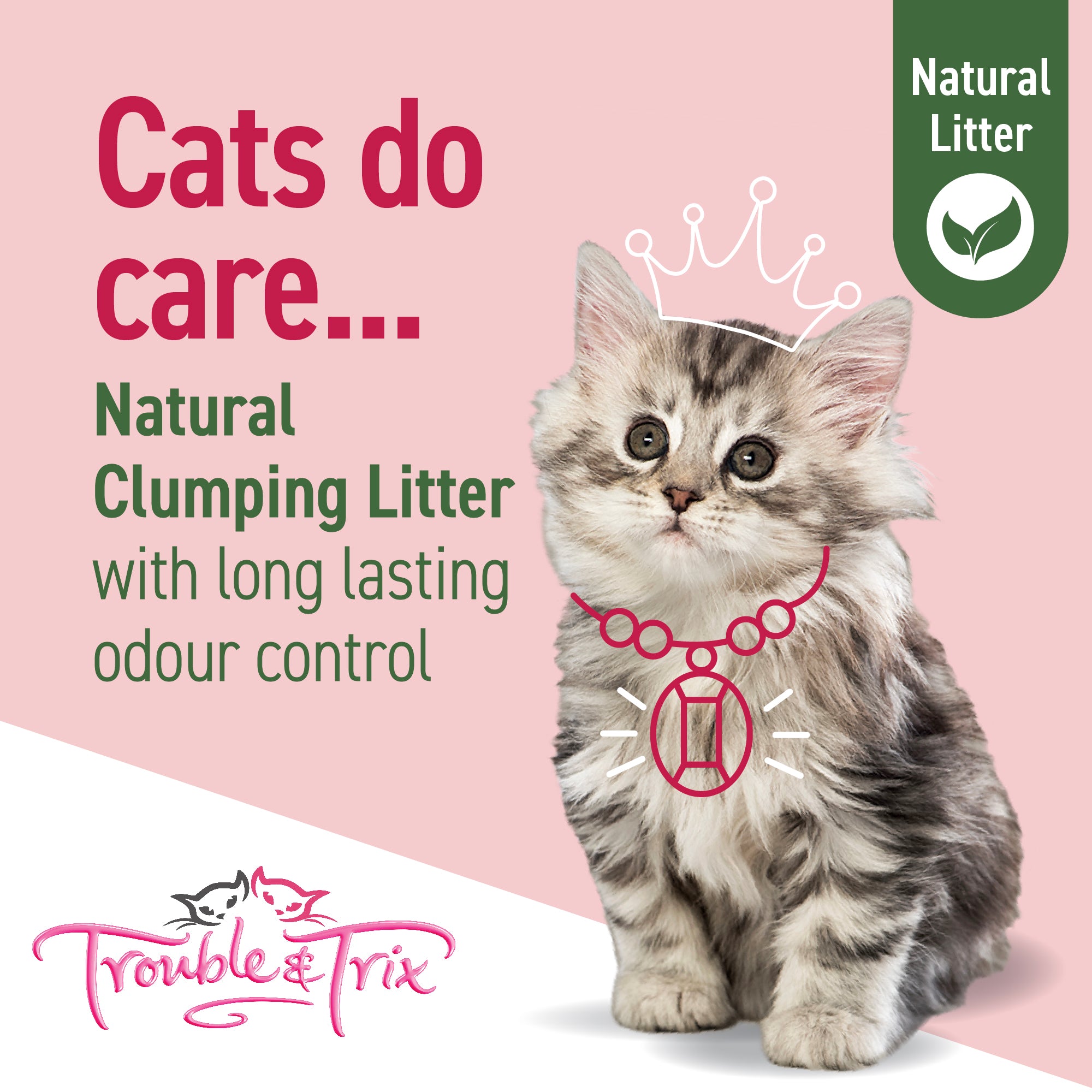 Trouble and Trix Plant Extract Natural Clumping Cat Litter Cherry Blossom