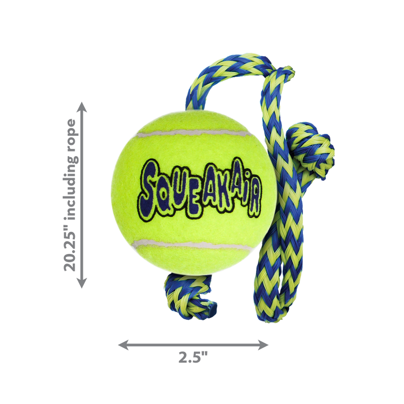KONG Dog Toys SqueakAir Ball with Rope 02