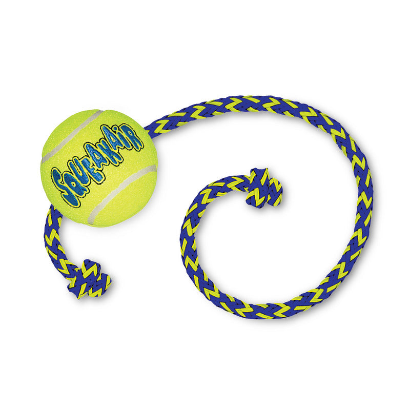 KONG Dog Toys SqueakAir Ball with Rope 01