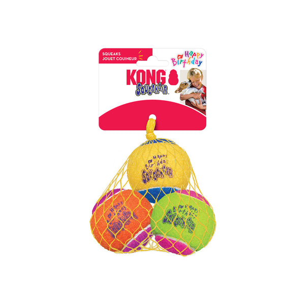KONG Dog Toys SqueakAir Birthday Ball Medium 3 Pack