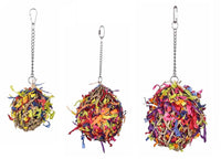 Three Nature Island Super Shredding Balls in different colour mixes, each on a chain
