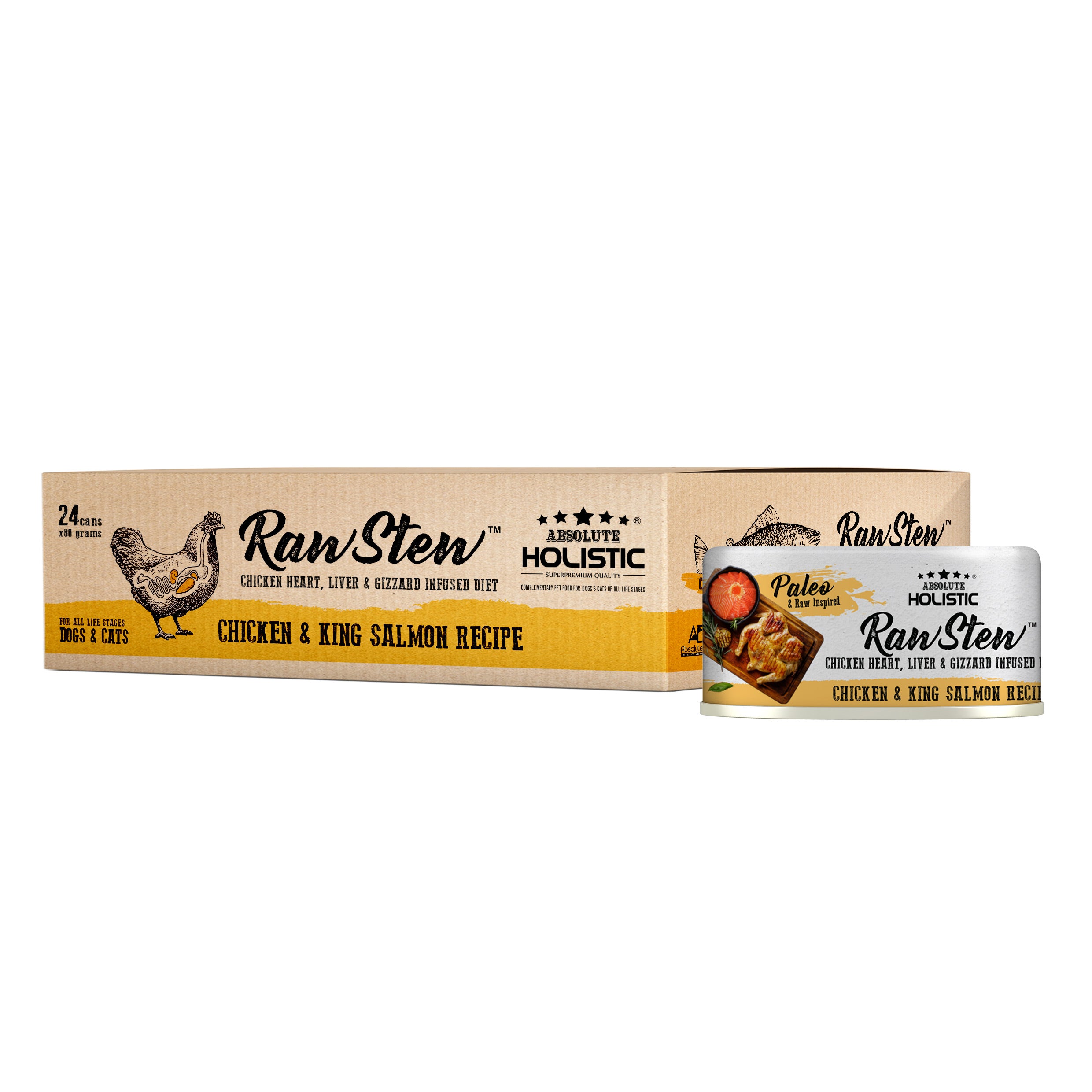 Absolute Holistic Raw Stew Cat Food Chicken & Lobster 80g x 24