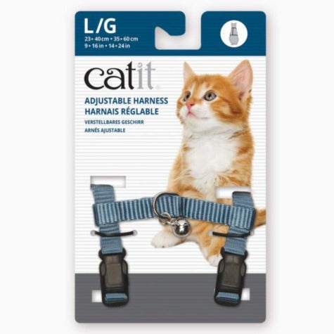 Catit Nylon Adjustable Cat Harness Large - Light Blue