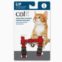 Catit nylon adjustable cat harness, small in red