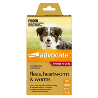 Advocate carton for dogs 10-25kg with the red flash, single pack
