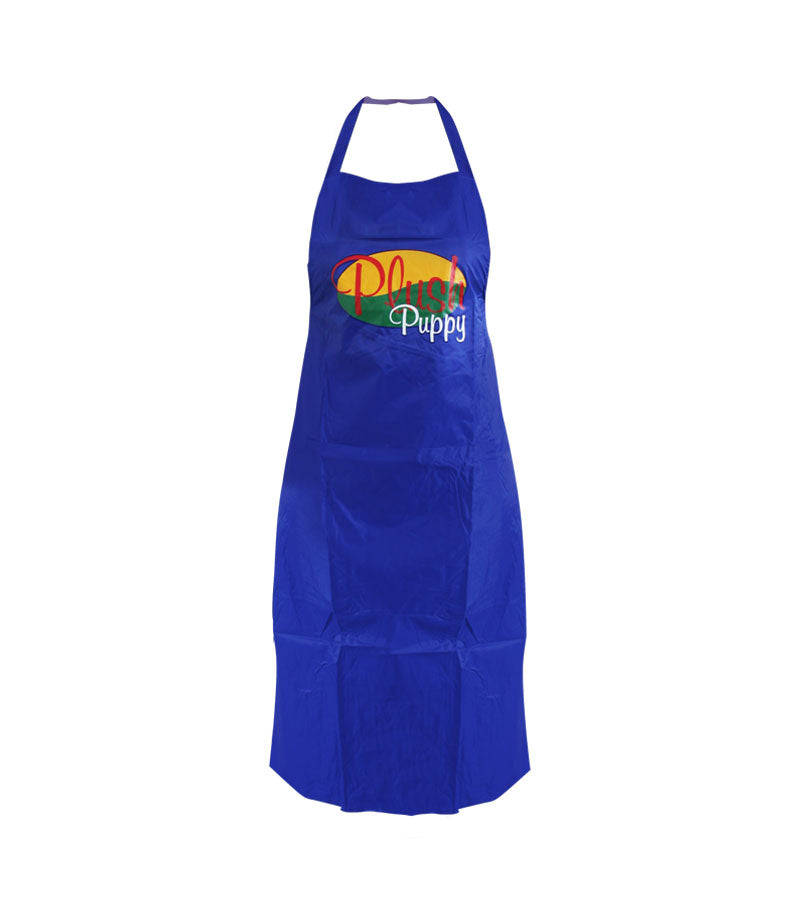 Plush Puppy Pro-Grooming Apron – royal blue apron, front view