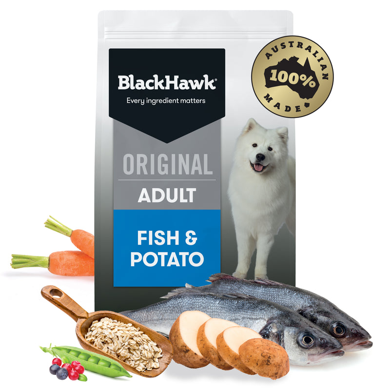 Black Hawk Dry Dog Food Original Adult Fish & Potato 01
