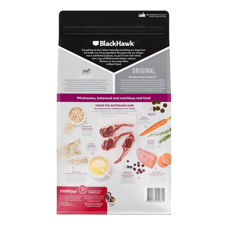 Black Hawk Dry Dog Food Original Puppy Medium Breed Lamb & Rice 01