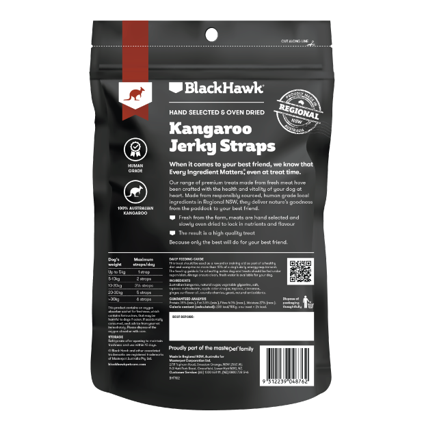 Black Hawk Dog Treats Kangaroo Jerky Straps 02