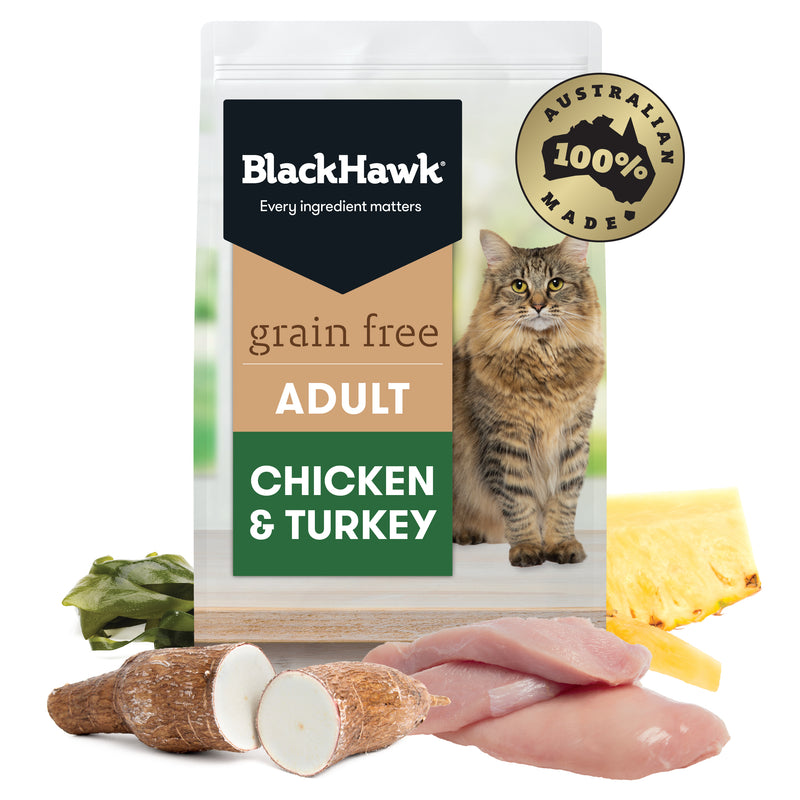 Black Hawk Dry Cat Food Grain Free Adult Chicken & Turkey 01