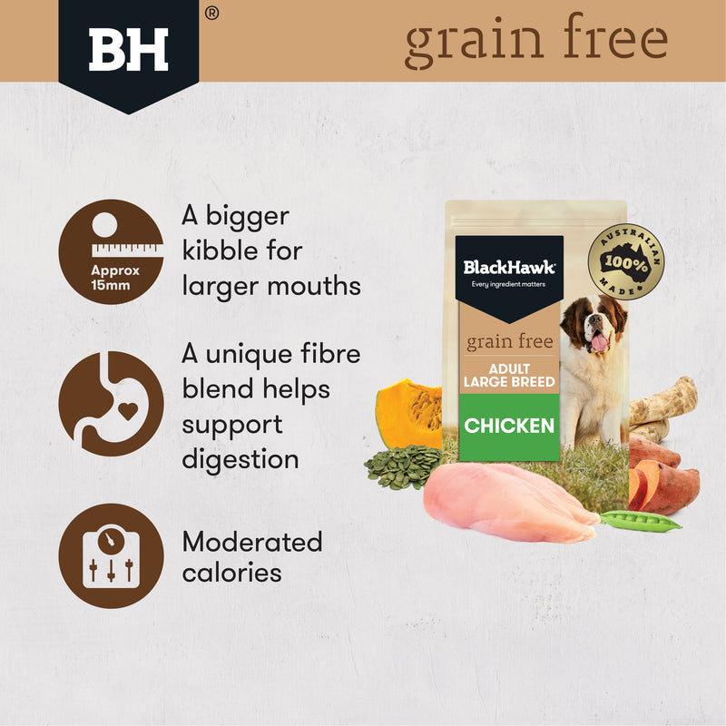 Black Hawk Dry Dog Food Grain Free Adult Large Breed Chicken 03