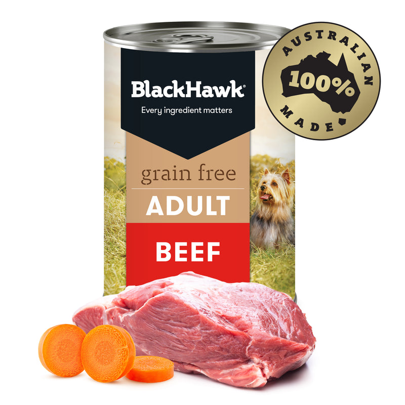 Black Hawk Wet Dog Food Tin Grain Free Beef 02