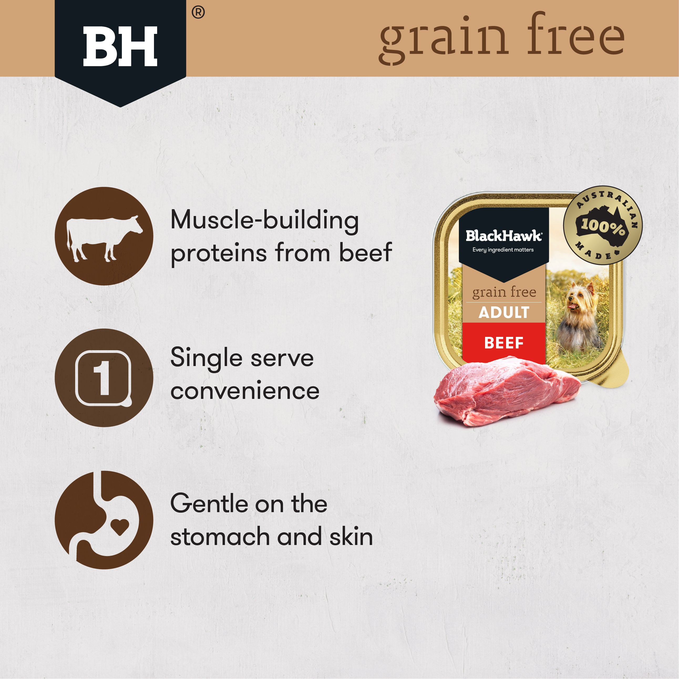 Black Hawk Wet Dog Food Tray Grain Free Beef 07