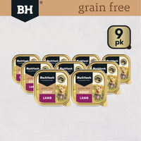 Black Hawk Wet Dog Food Tray Grain Free Lamb 100g x 9