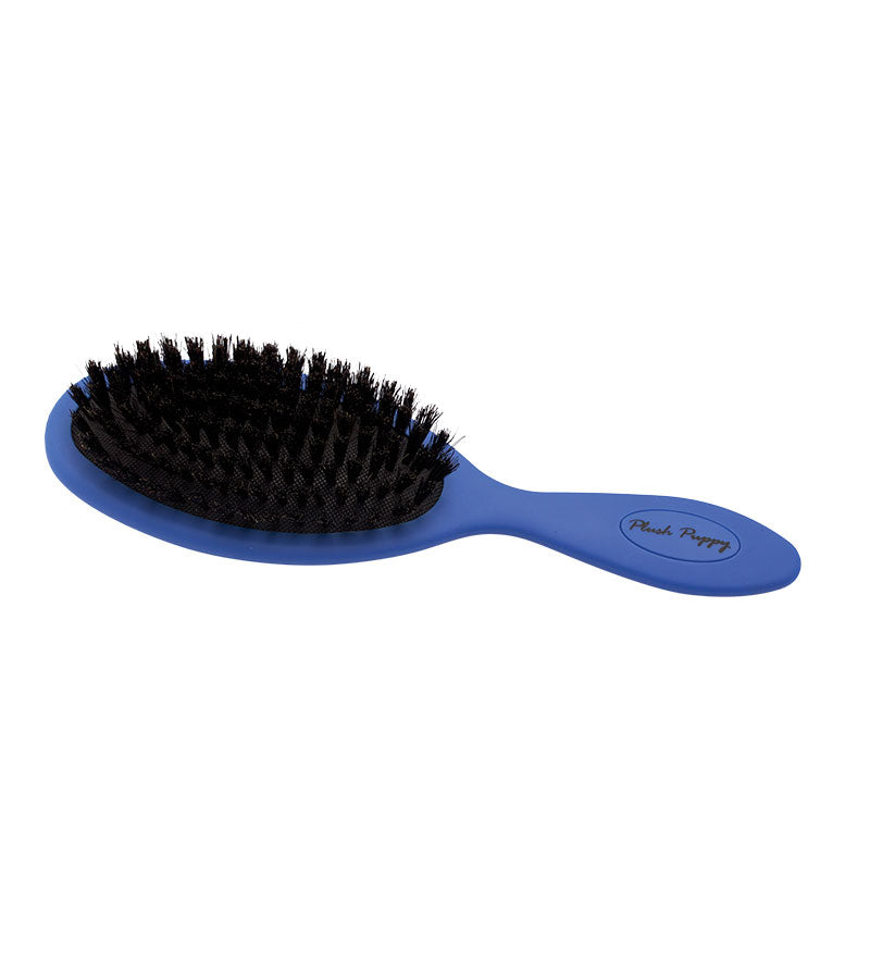 Plush Puppy Blue Pure Boar Bristle Brush – front view