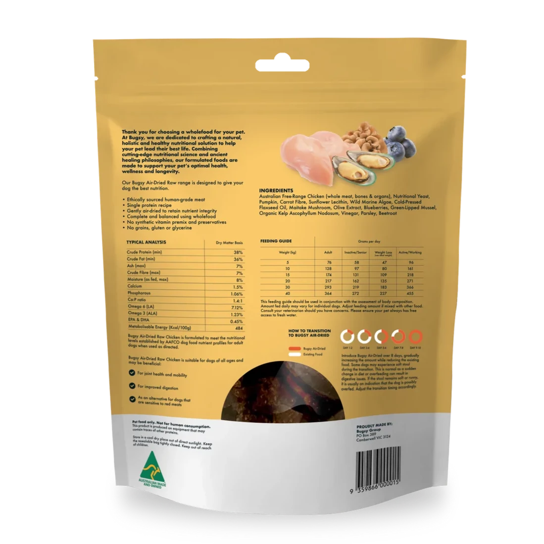 Bugsy Premium Air-Dried Raw Dog Food Chicken 01