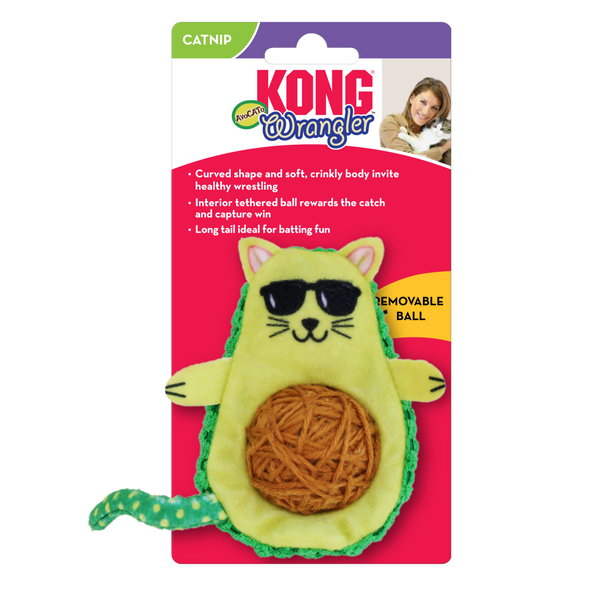 KONG Cat Toys Wrangler AvoCATo 01