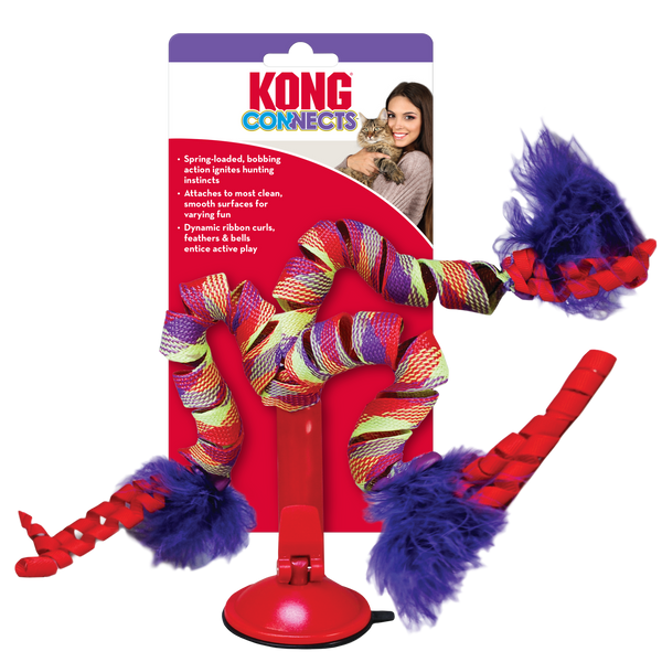 KONG Cat Toys Connects Curlz Red