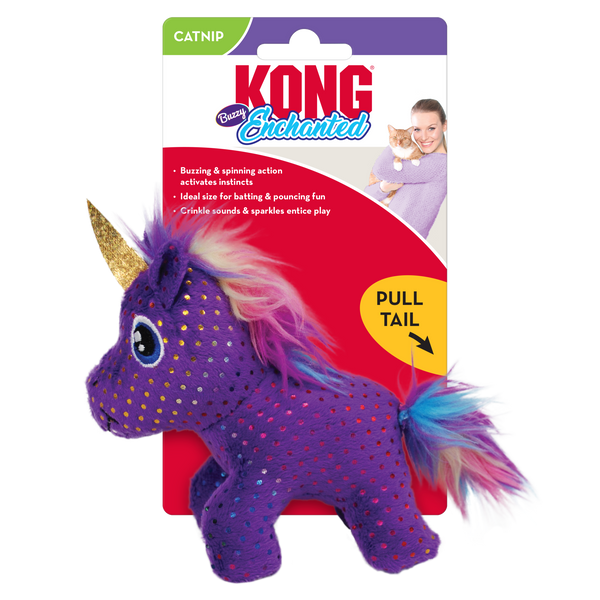 KONG Cat Toys Enchanted Buzzy Unicorn 01