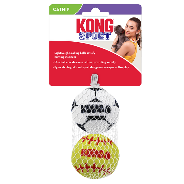 KONG Cat Toys Sport Balls 2-Pack Assorted 01