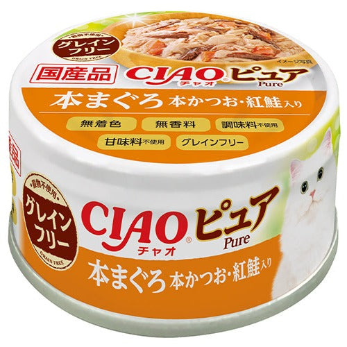 Ciao Cat Treats Pure Tuna Bonito Red Salmon Can 70g