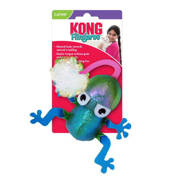 KONG Cat Toys Flingaroo Frog 01