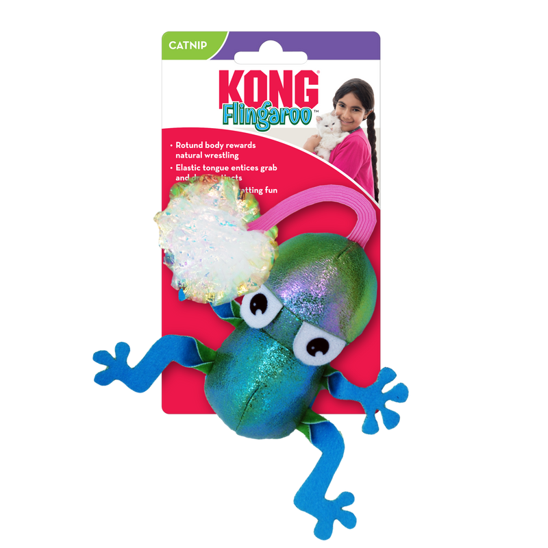KONG Cat Toys Flingaroo Frog 01
