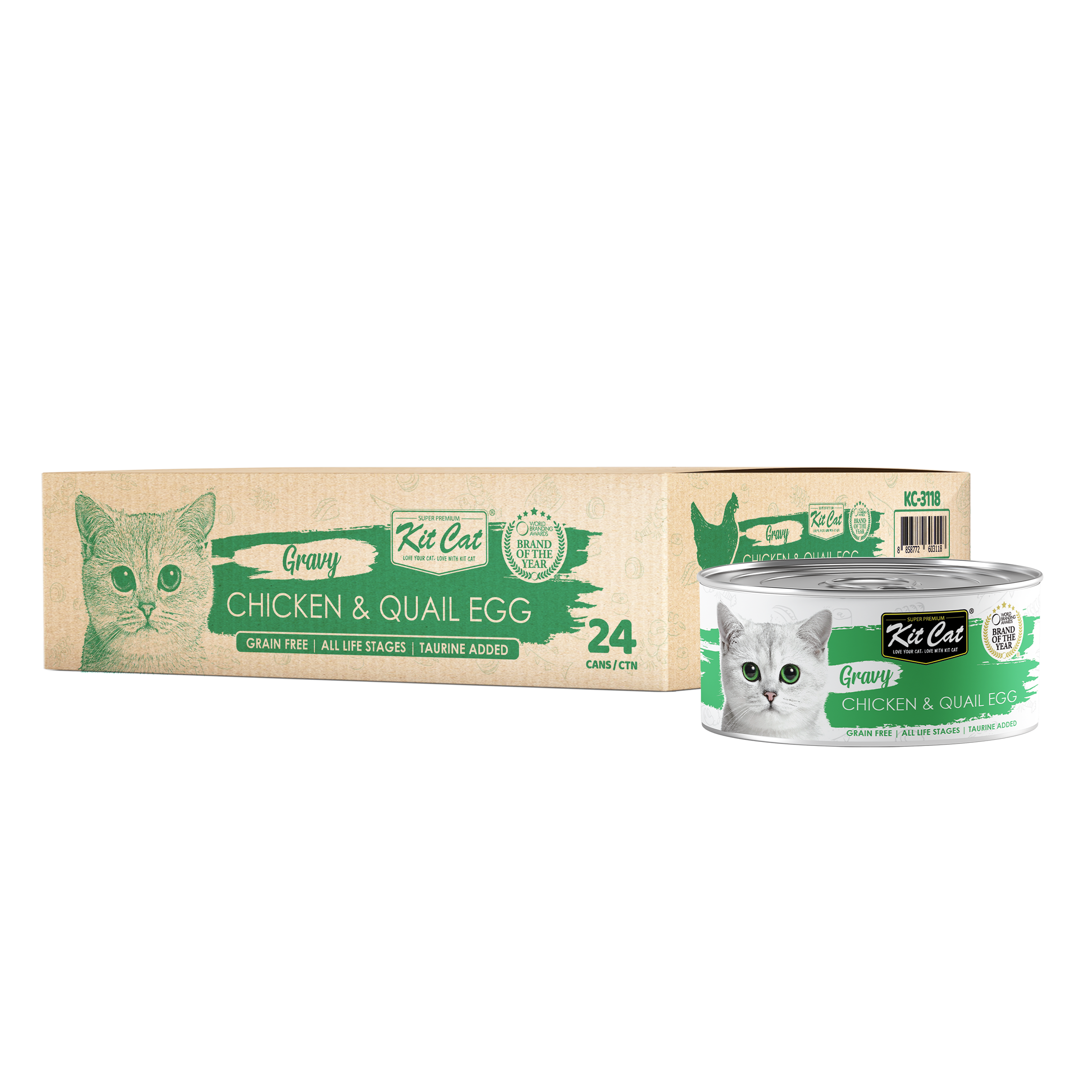 Kit Cat Gravy Canned Cat Food Chicken & Quail Egg 70g