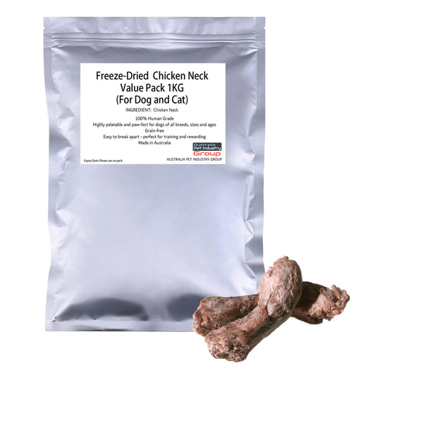 PetsBuddy Freeze-Dried Pet Treats for Dogs & Cats Chicken Neck