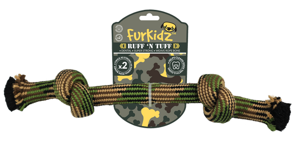 FurKidz Dog Toys Ruff'n Tuff 2 Knot Weave Rope