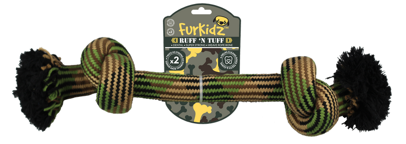 FurKidz Dog Toys Ruff'n Tuff 2 Knot Weave Rope
