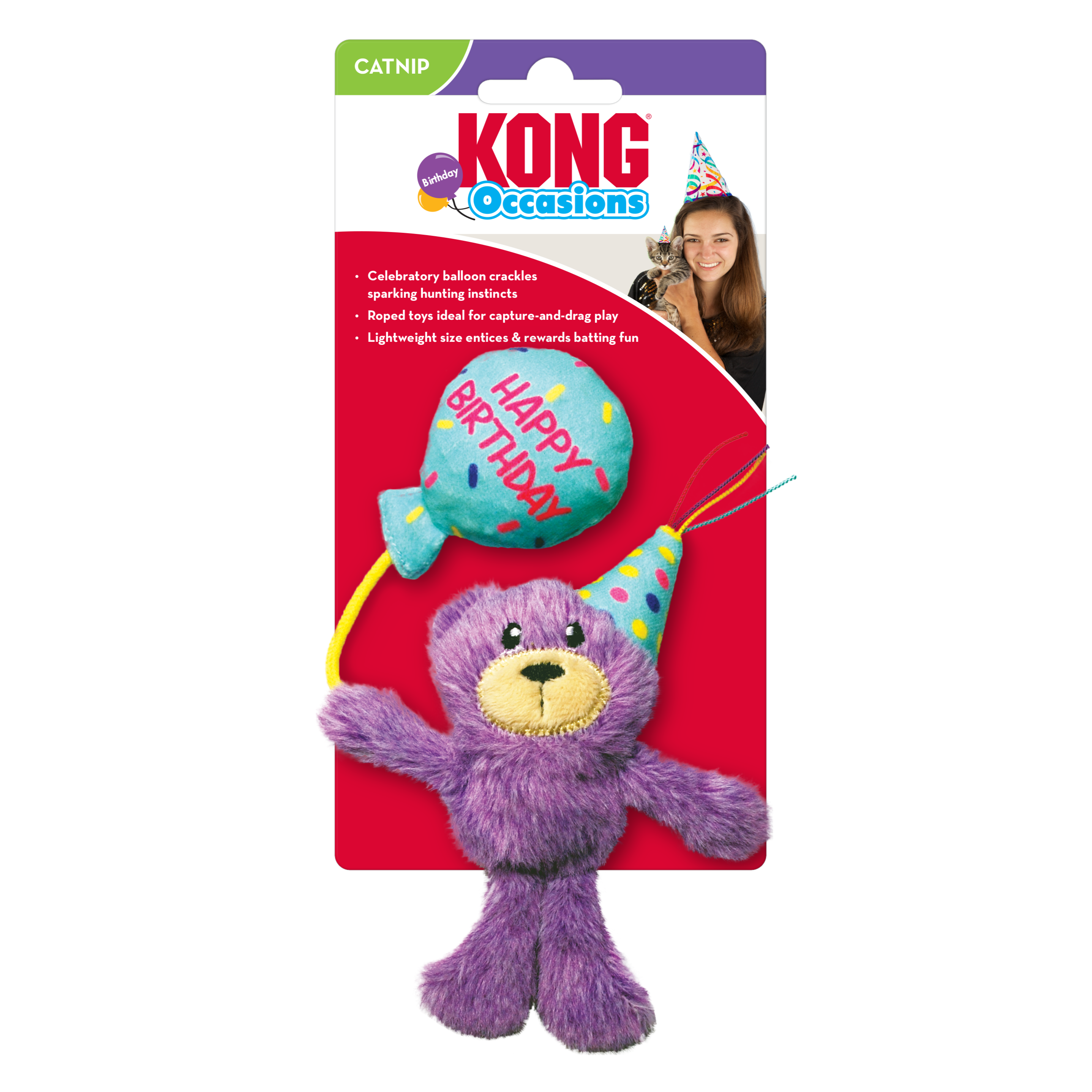 KONG Cat Toys Occasions Birthday Teddy 01