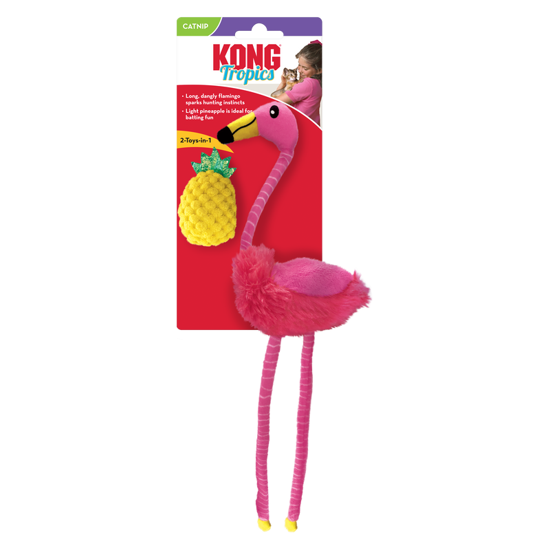 KONG Cat Toys Tropics Flamingo & Pineapple 01