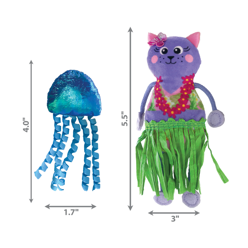 KONG Cat Toys Tropics Hula Cat & Jellyfish 03